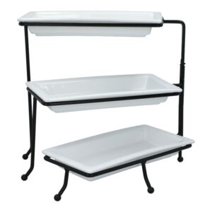 Bien Servi 4-Piece Rectangular Plate Serving Set Black and White Bien Servi 4-Piece Rectangular Plate Serving Set Black and White
